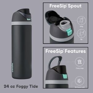 Authentic  24oz Free Sip Owala- Foggy Tide